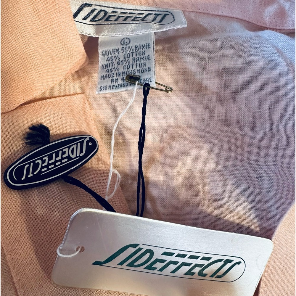 Side Effects 80s Vintage Cotton Knit / Linen Shoulder Pad Cardigan