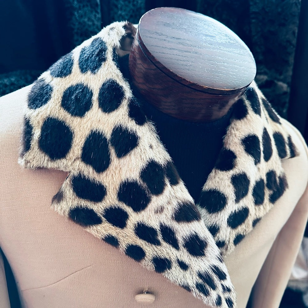Bullock’s Southern California Vintage Wool Coat w/ Cheetah Fur Collar - RARE!