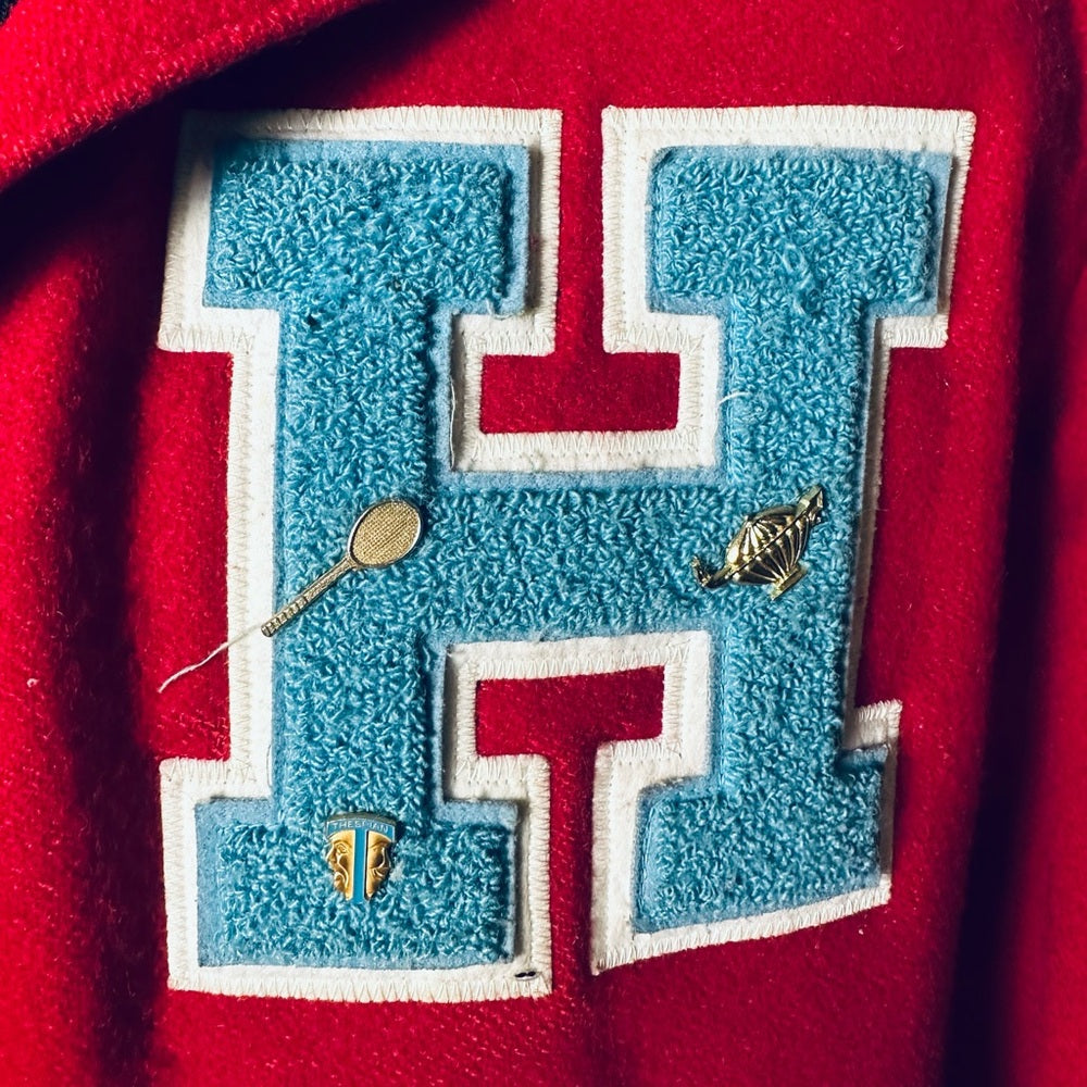 Holloway Vintage Hanover High School Varsity Letterman Jacket w/ Patches & Pins