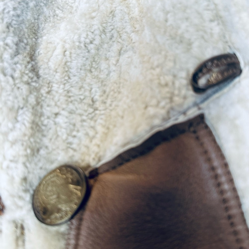 Artico Luxury French Military Style Suede Leather Shearling Coat - Excellent!