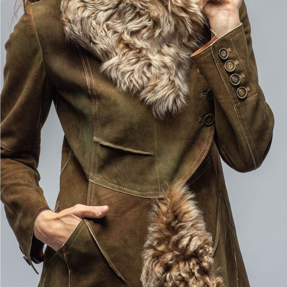 Artico Luxury French Military Style Suede Leather Shearling Coat - Excellent!