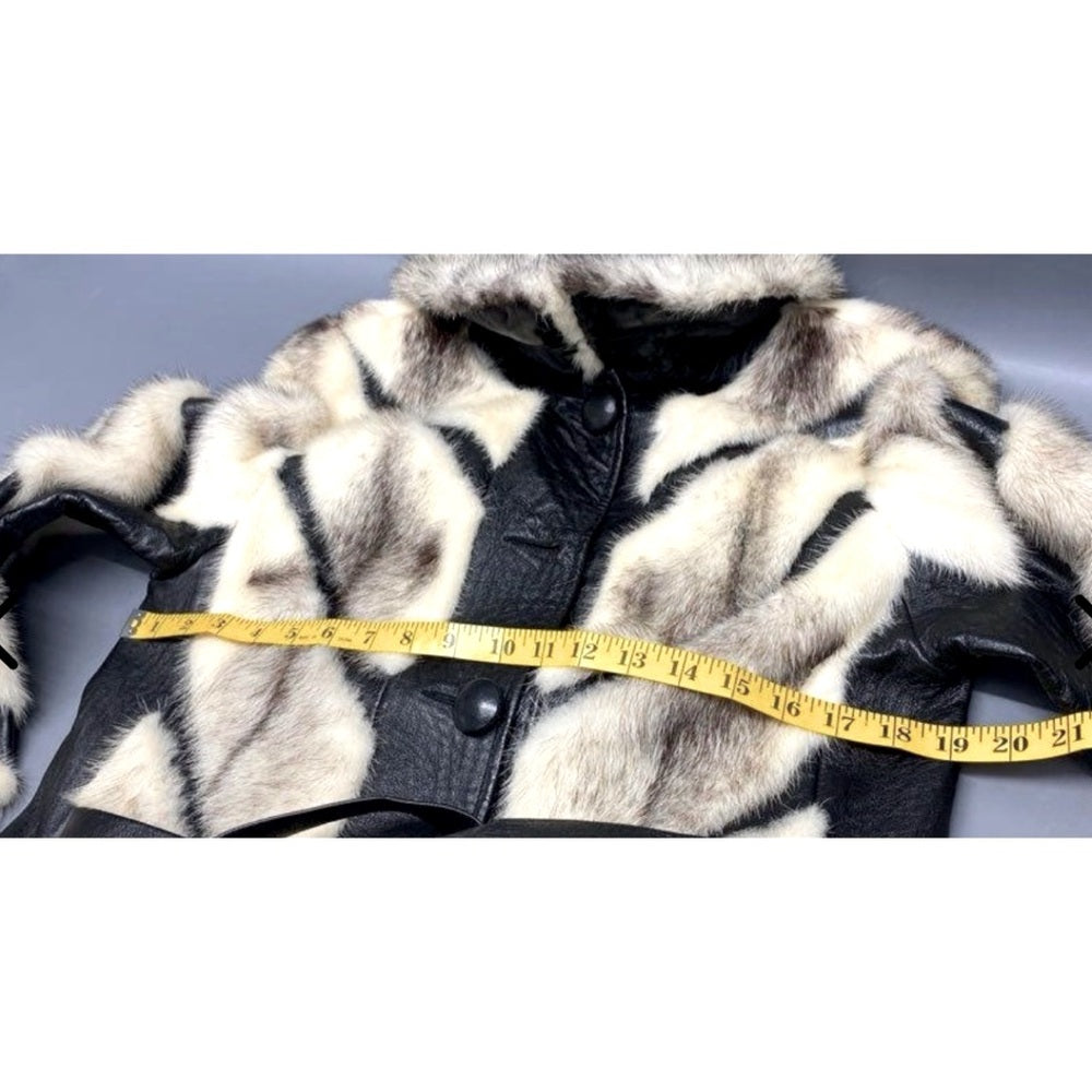 Jerome Wolk Jr. Furs Vintage RARE Blue Iris Mink and Leather Belted Coat