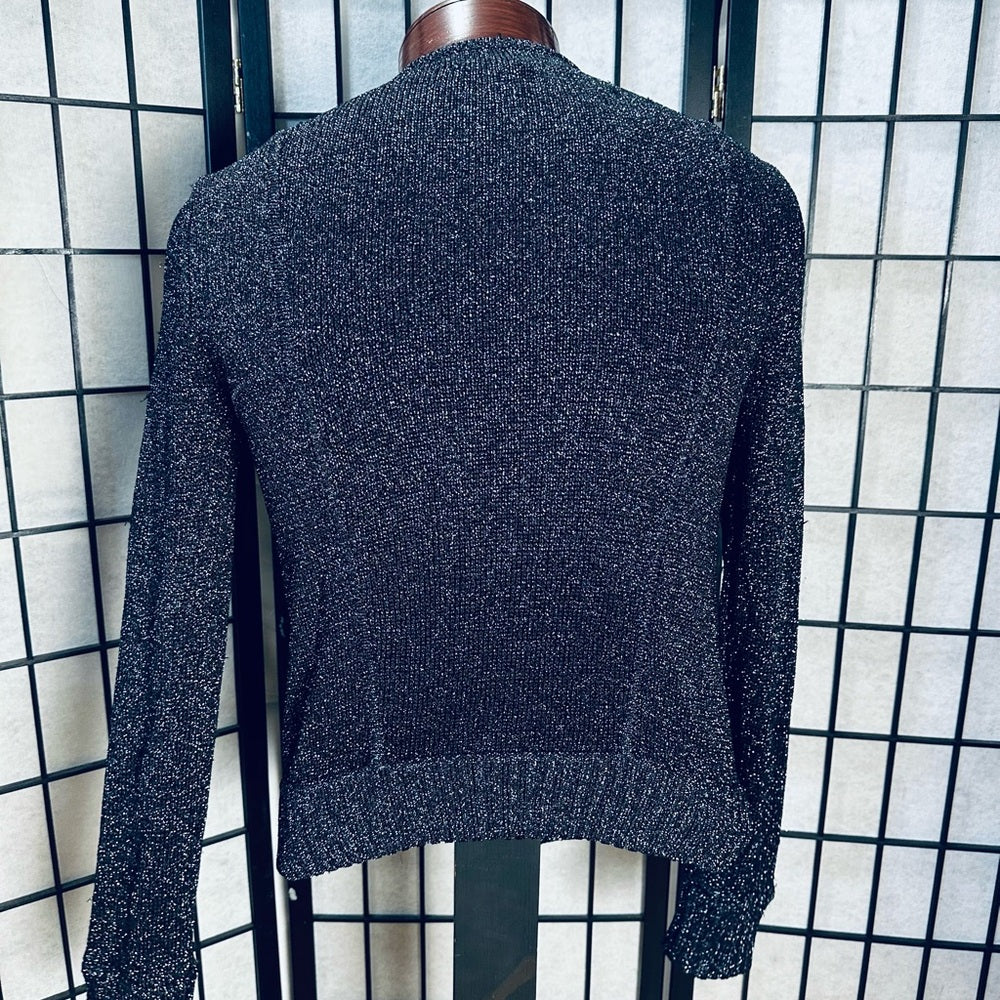 7 for all mankind Sparkly Glitter Full Zipper Stretch Sweater