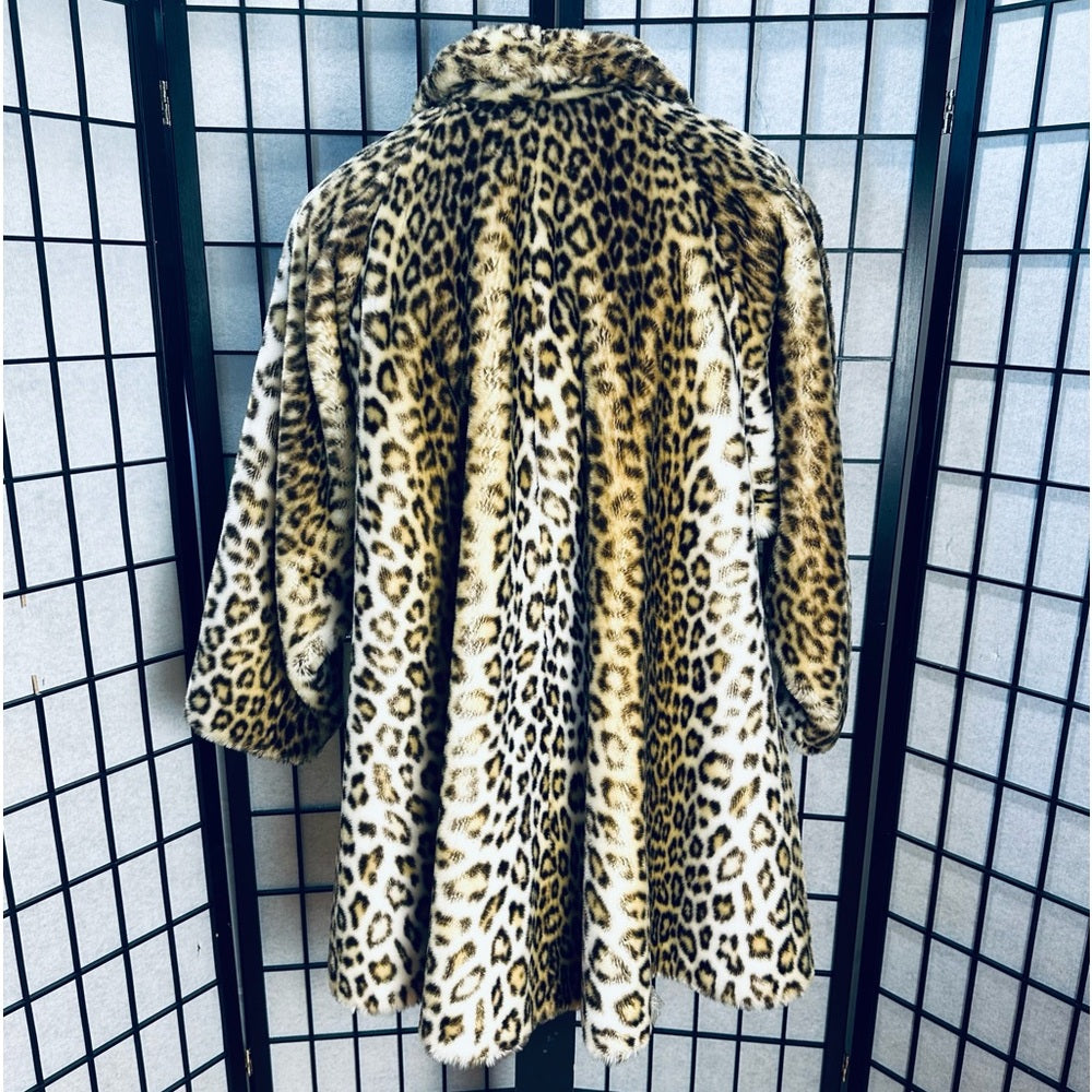 Hillmoor New York Vintage 60s Tissavel Pile Leopard Print Faux Fur Coat