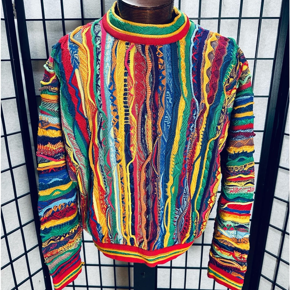 Wow!! Vintage 90s Classic Coogi 100% Mercerized Cotton Cable Knit Sweater