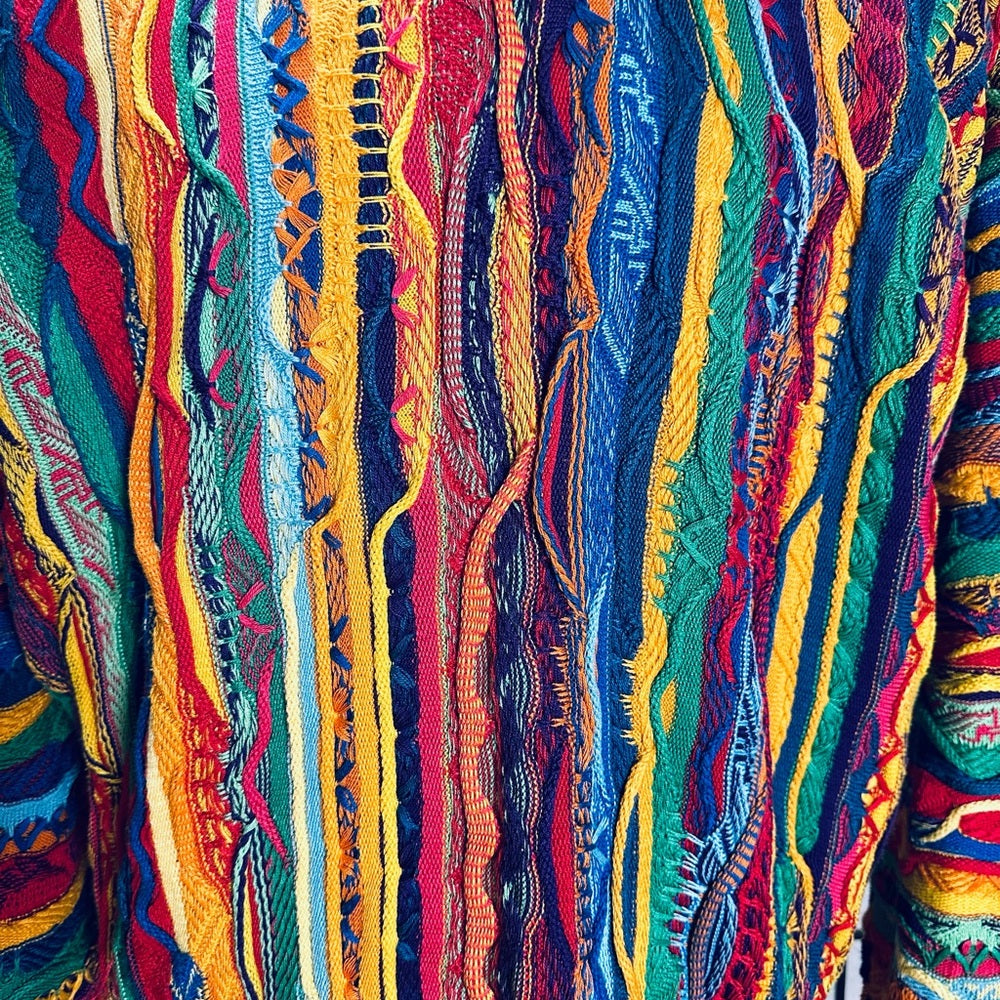 Wow!! Vintage 90s Classic Coogi 100% Mercerized Cotton Cable Knit Sweater