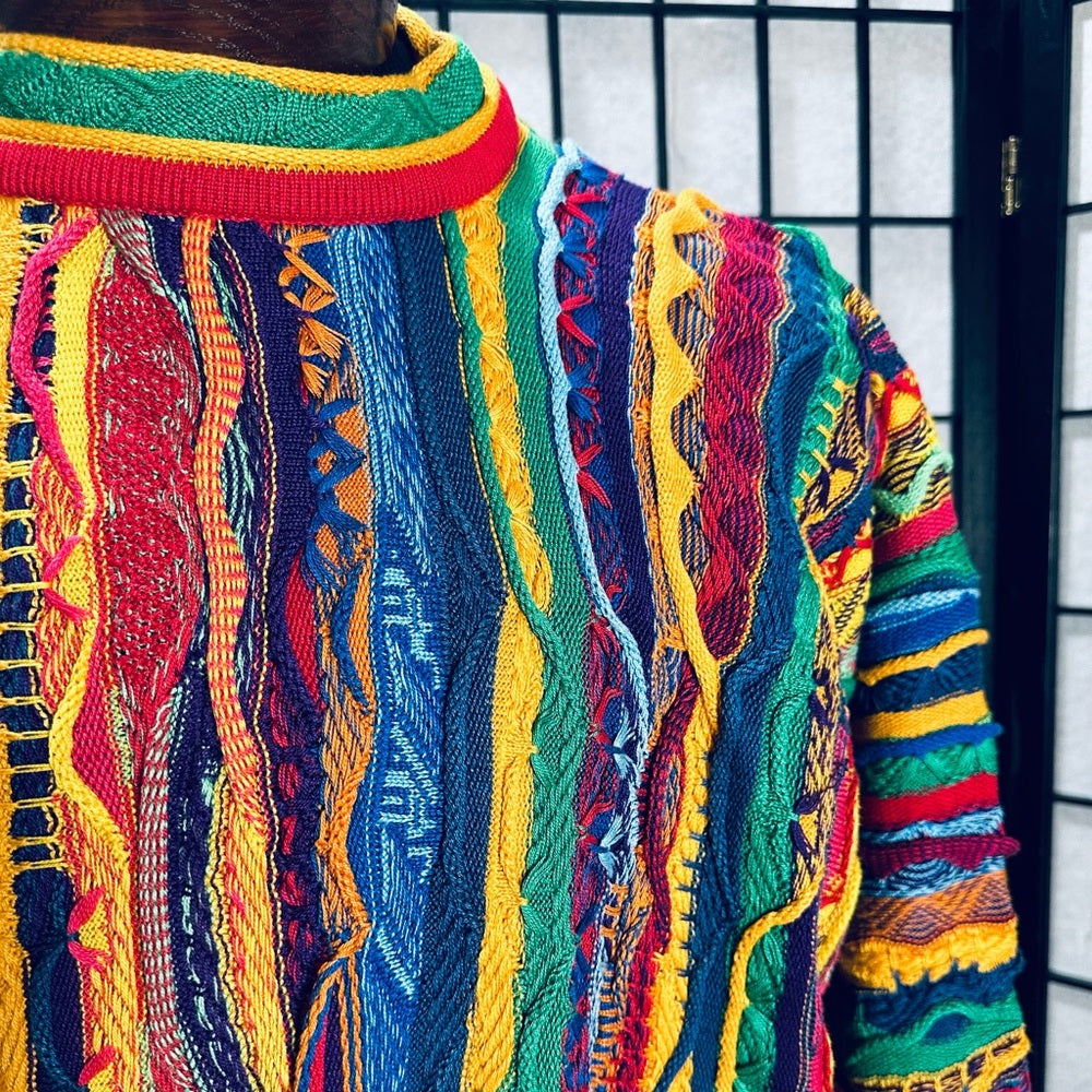 Wow!! Vintage 90s Classic Coogi 100% Mercerized Cotton Cable Knit Sweater