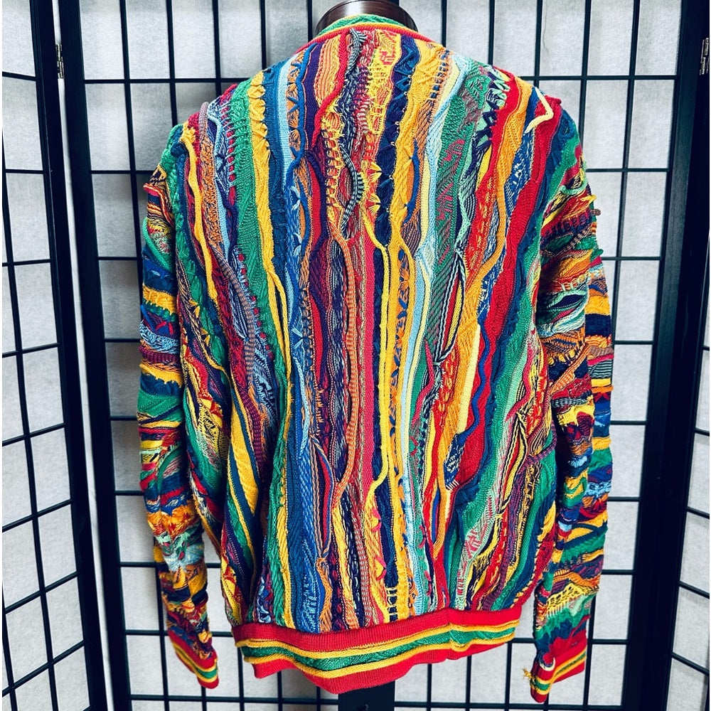 Wow!! Vintage 90s Classic Coogi 100% Mercerized Cotton Cable Knit Sweater