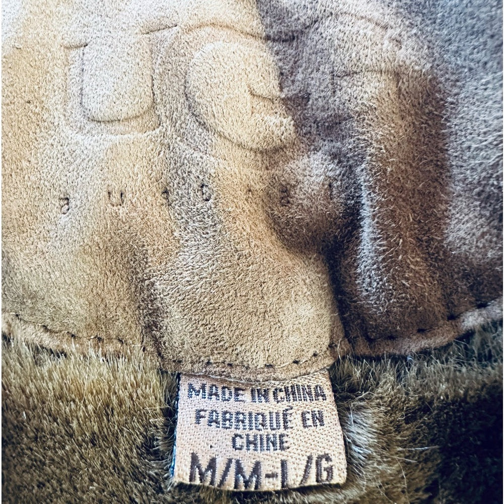 Ugg Suede Leather Shearling Acrylic Lined Poncho