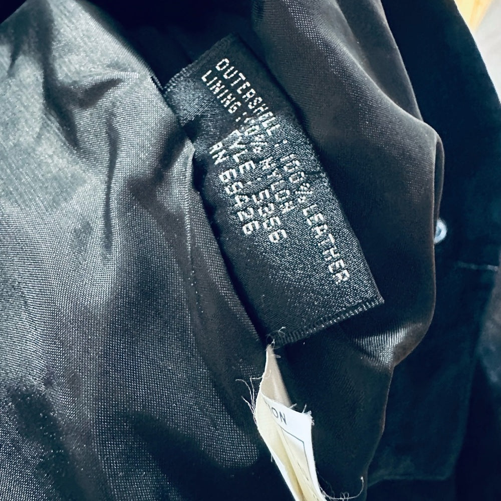 CHIA Vintage Black Suede Leather Cropped Jacket