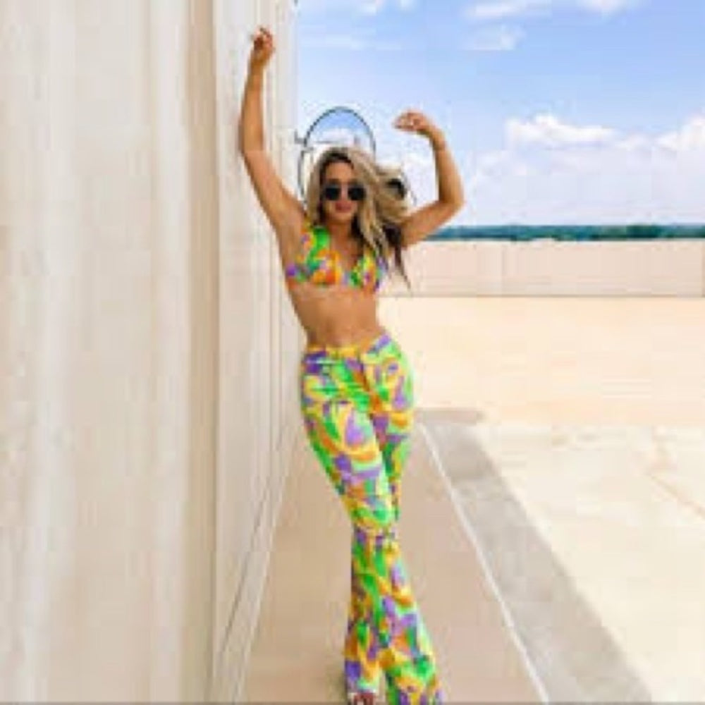 danielle bernstein by weworewhat ankle flare Saved by the Bell pants