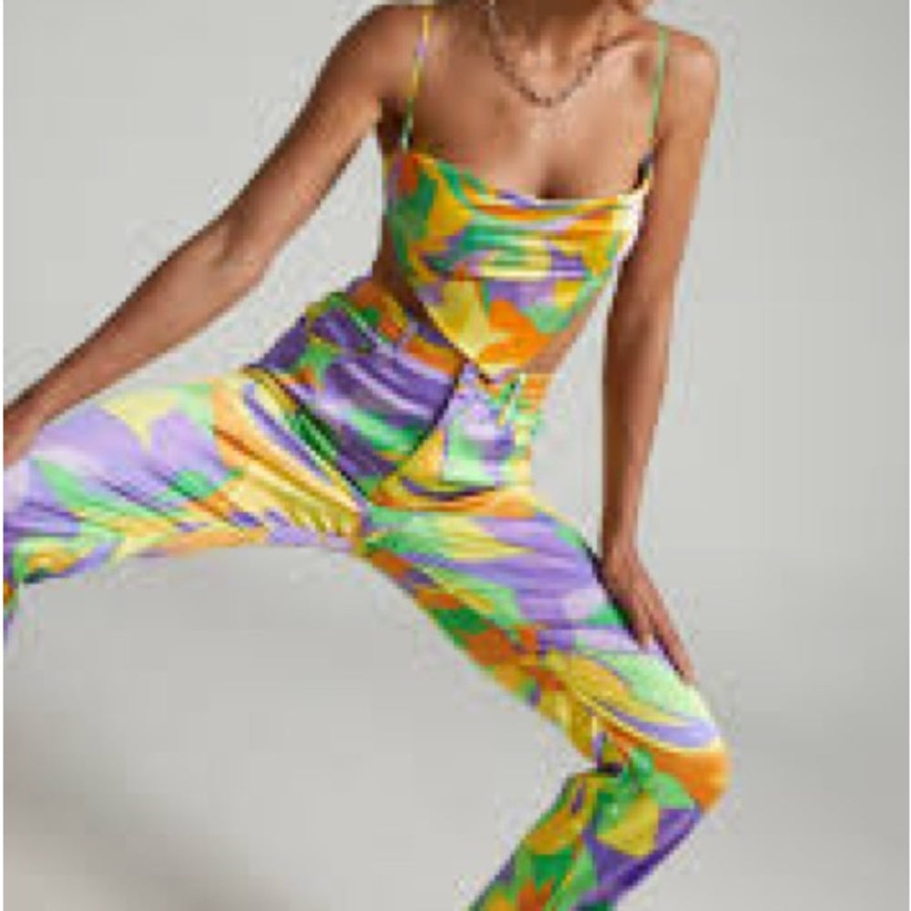 danielle bernstein by weworewhat ankle flare Saved by the Bell pants