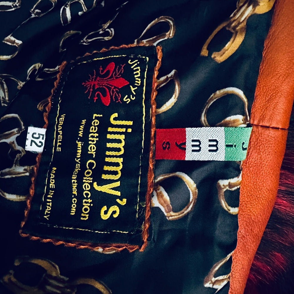 Jimmy’s Leather Collection Vintage Soft Burnt Orange Leather Jacket