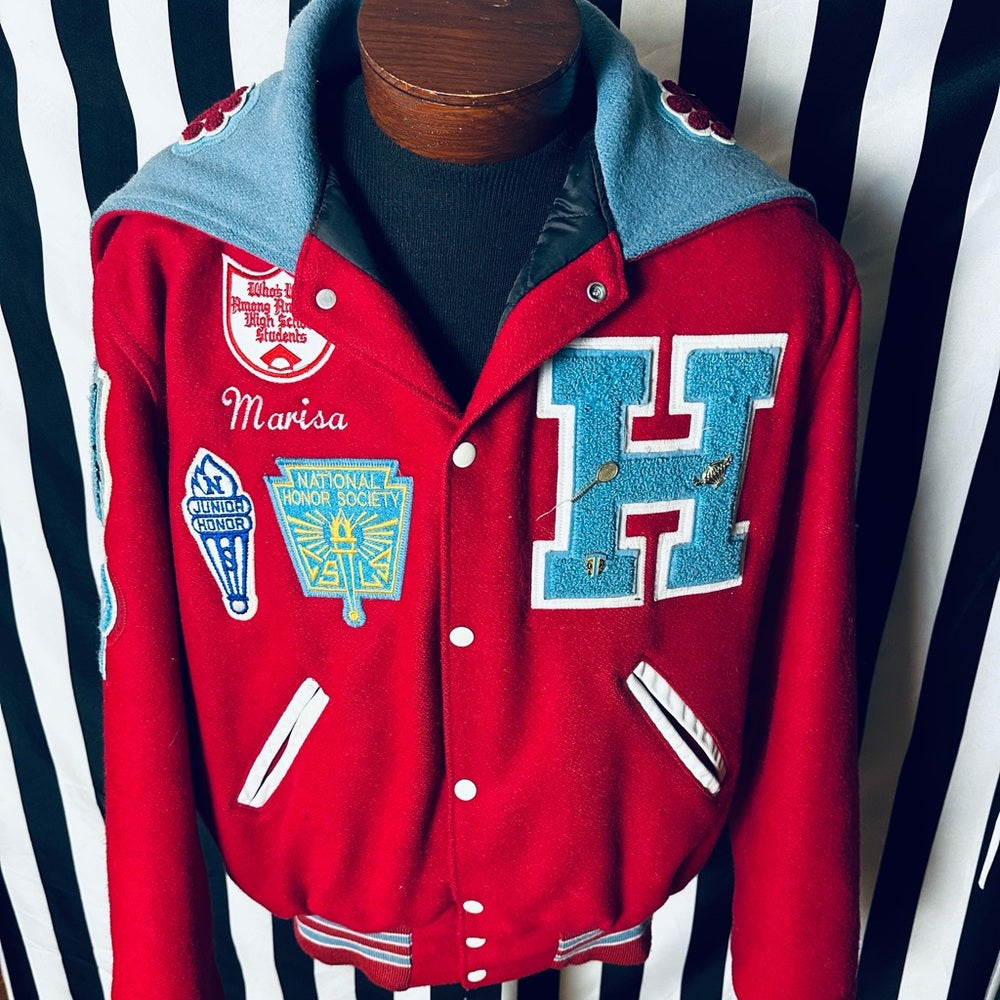 Holloway Vintage Hanover High School Varsity Letterman Jacket w/ Patches & Pins
