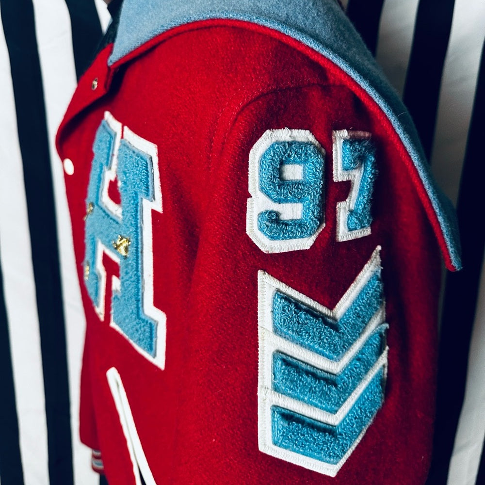Holloway Vintage Hanover High School Varsity Letterman Jacket w/ Patches & Pins