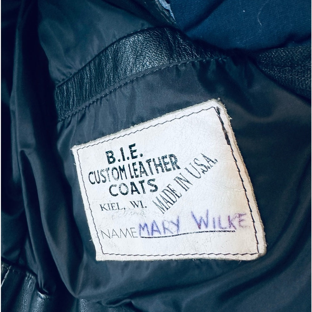 B.I.E. Custom Leather Coats Vintage Fringe Jacket w/ Black Suede Inlaid Roses