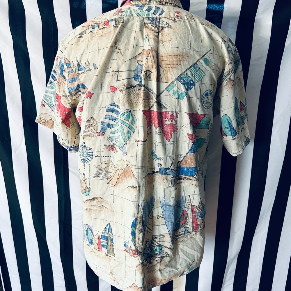 Reyn Spooner Hawaiian Traditionals Vintage Button-up Ocean Hawaiian Aloha Shirt