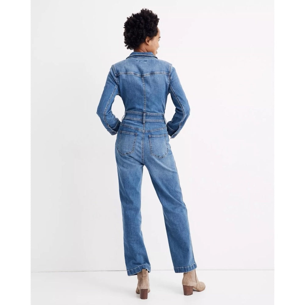 Madewell Denim Zip-Front Coverall Jumpsuit Western Edition Bramblewood Wash