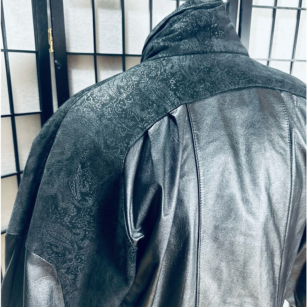 Pelle Studiio Vintage 80s Black Leather Trench Coat