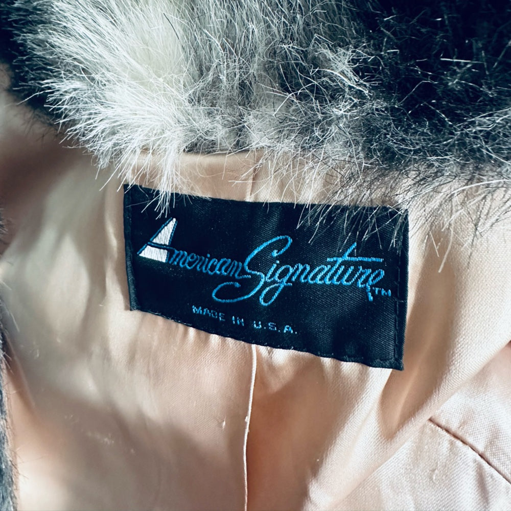 American Signature Vintage Bold Collar Faux Fur - Made in USA